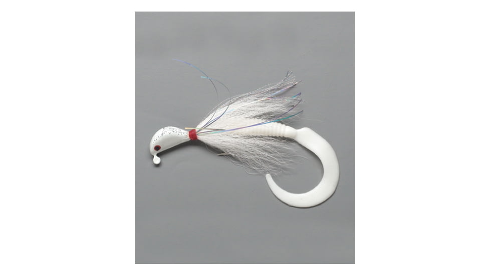 Pucci Bucktail Flash Striper Jig, 1/2 oz White/White/White, PFJ12-W/W/W