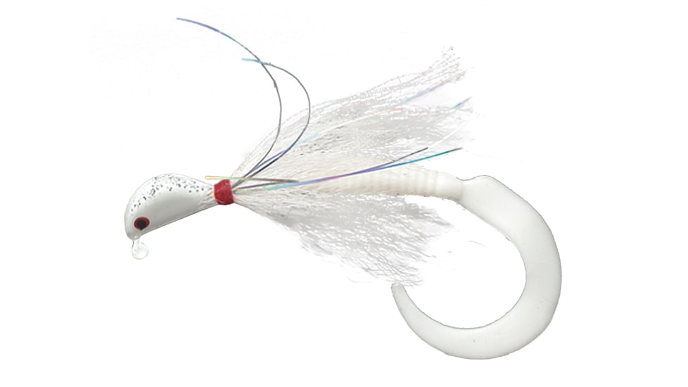 Pucci Bucktail Flash Striper Jig, 1 oz, White/White/White, PFJ-1-WWW