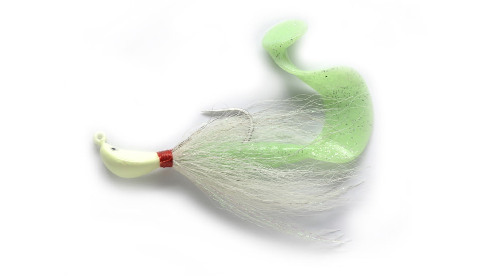 Pucci Bucktail Flash Striper Jig, 2 oz, Glow, PFJ200-GLOW