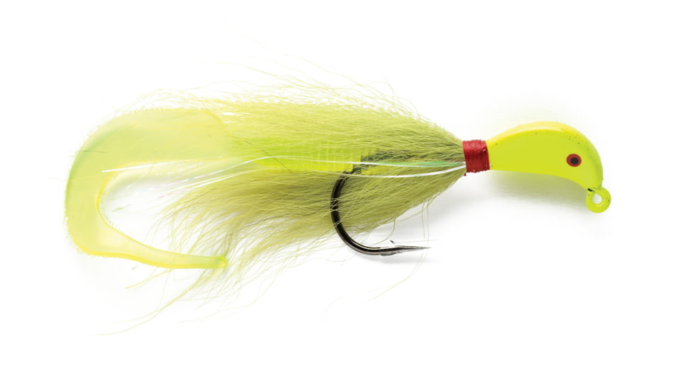Pucci Bucktail Flash Striper Jig, 5/8 oz Chartreuse/Chartreuse/Chartreuse, PFJ58-CR-CR