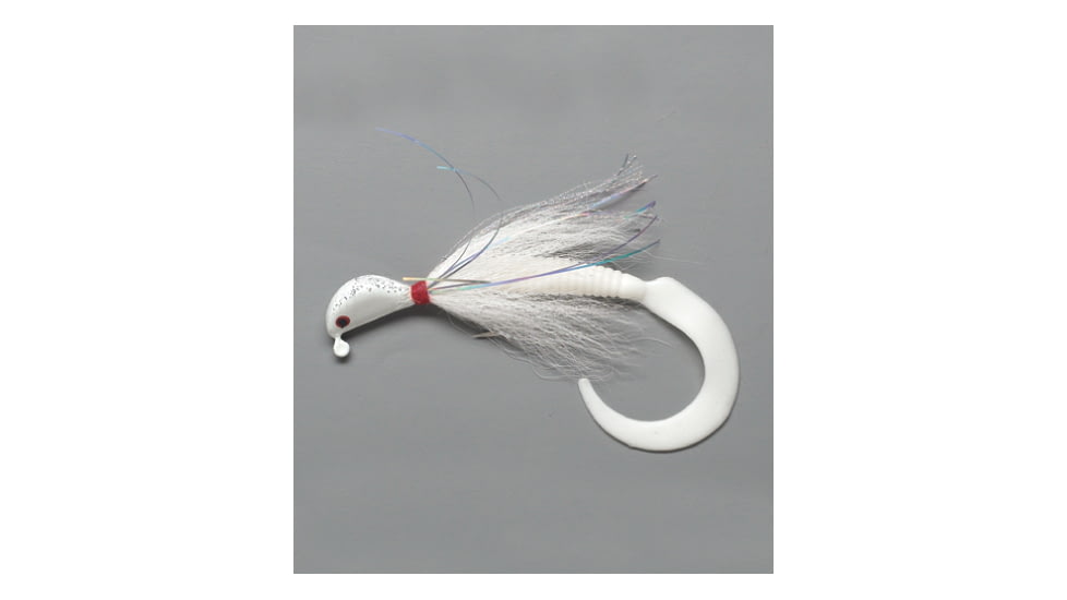 Pucci Bucktail Flash Striper Jig, 5/8 oz White/White/White, PFJ58WWW