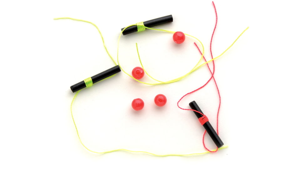 Pucci Float Stopper 24Pk Chartreuse &amp; Orange Yarn w/Beads, PFSY-24