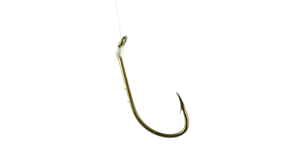 Pucci Snelled Hook, 2 Sliced Shank, Baitholder, Bronze, Size 2, 6 Per Pack, BH20-2