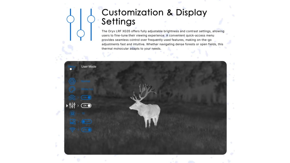 Pulsar Oryx LRF XG35 Thermal Monocular, 2.5-20xF35mm/1.0 30mm Tube, 50 Hz, 640x480, Black, PL77504