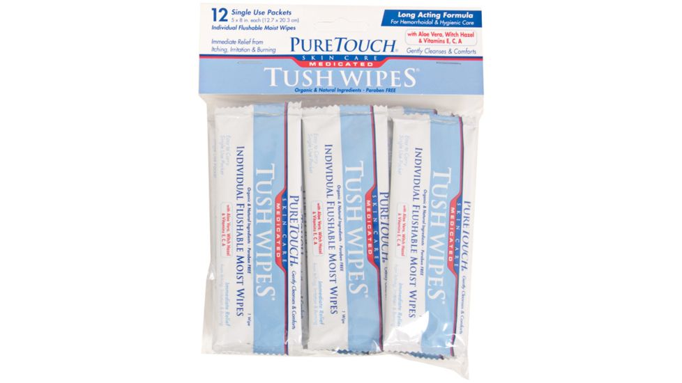 Pure Touch Tush Wipes Med Single 12pk 720