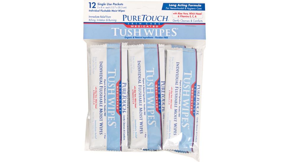 Pure Touch Tush Wipes Med Single 12pk 720