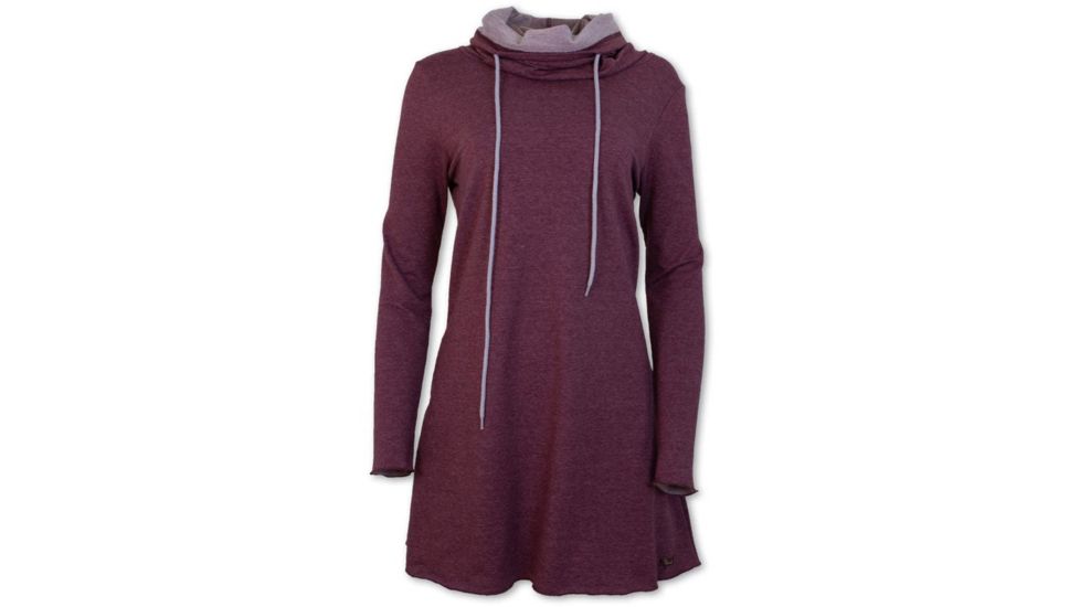 Purnell Cowl Neck French Terry Tunic - Womens, Maroon, Medium, 10207551-MAROON-M