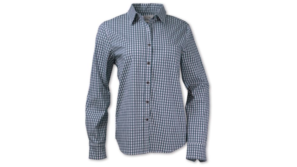 Purnell Gingham Long Sleeved Shirt - Womens, Navy/White, Medium, 10204500-421-M