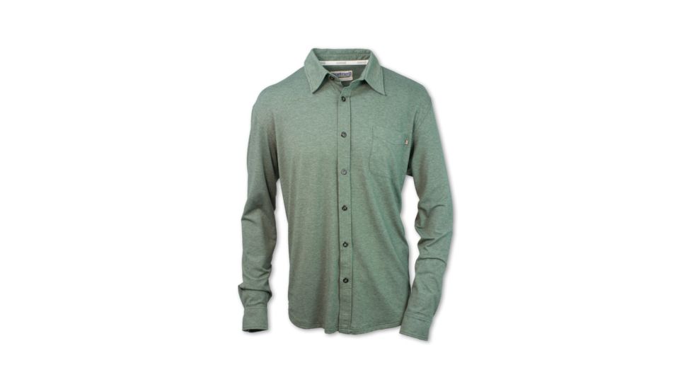 Purnell Jersey Knit Button-Up Shirt - Mens, Heather Green, Large, 10103010-336-L