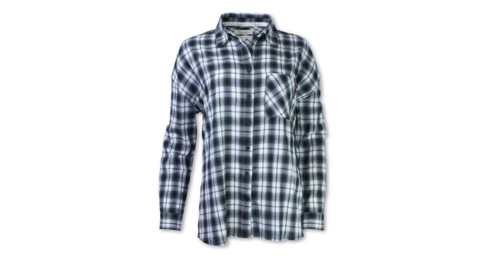 Purnell Plaid Boyfriend Shirt - Womens, Blk/White, Large, 10204598-011-L