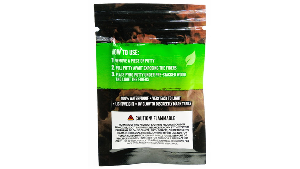 Pyro Putty Eco Blend Refillable Firestarter Bag, Green, 4oz, PP4OZE