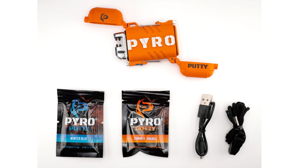 Pyro Putty Elite Dual Arch Rechargeable Lighter, Blaze Orange, PPARC2