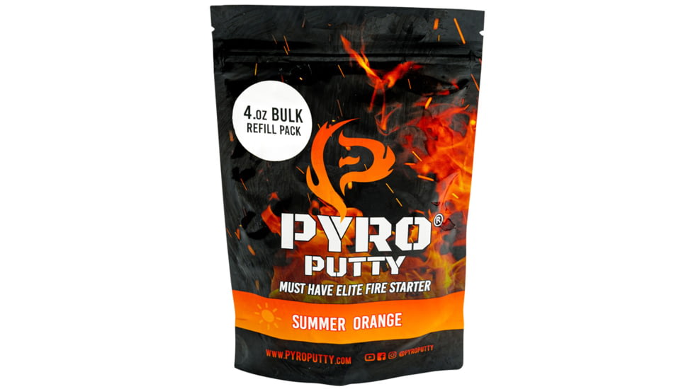 Pyro Putty Summer Blend Refillable Firestarter Bag, Orange, 4oz, PP4OZS