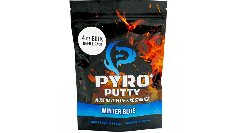 Pyro Putty Winter Blend Refillable Firestarter Bag, Blue, 4oz, PP4OZW
