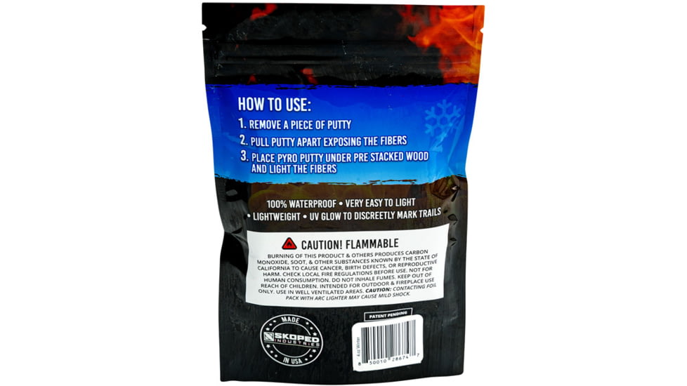Pyro Putty Winter Blend Refillable Firestarter Bag, Blue, 4oz, PP4OZW