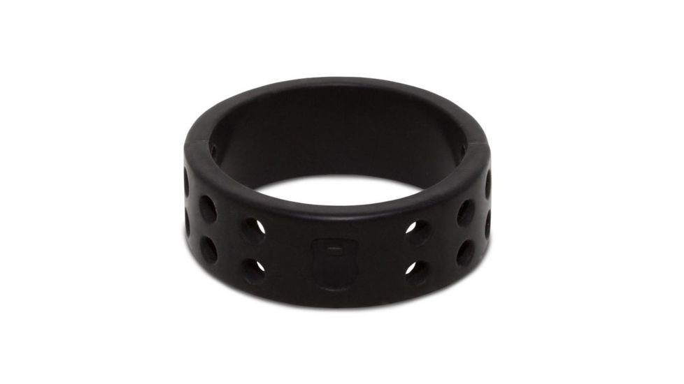 QALO Womens Perforated Silicone Ring, Black