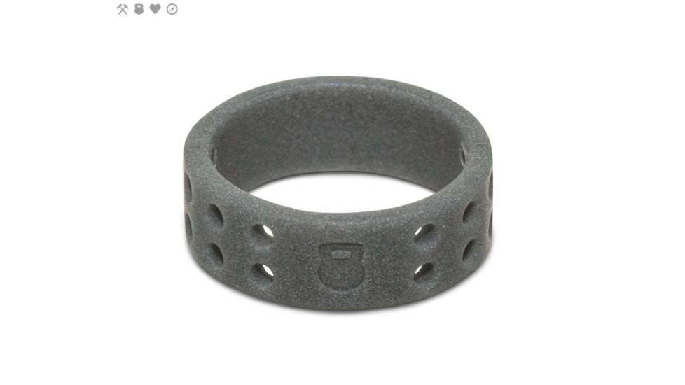QALO Womens Perforated Silicone Ring, Smoke Gray