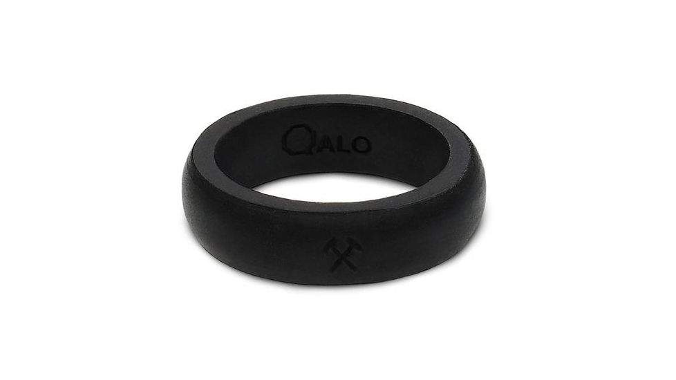 QALO Womens Silicone Ring, Black