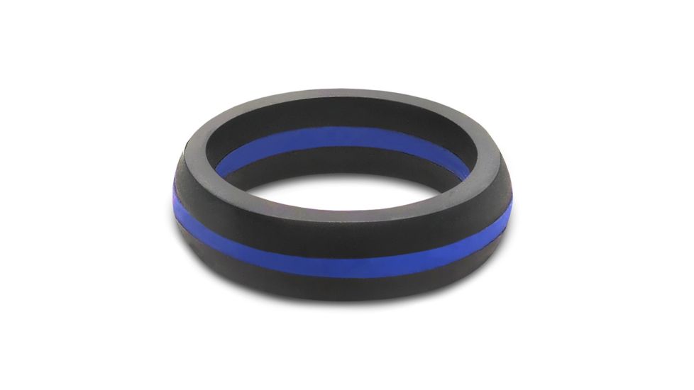 QALO Womens Silicone Ring, Blue/Thin Blue Line