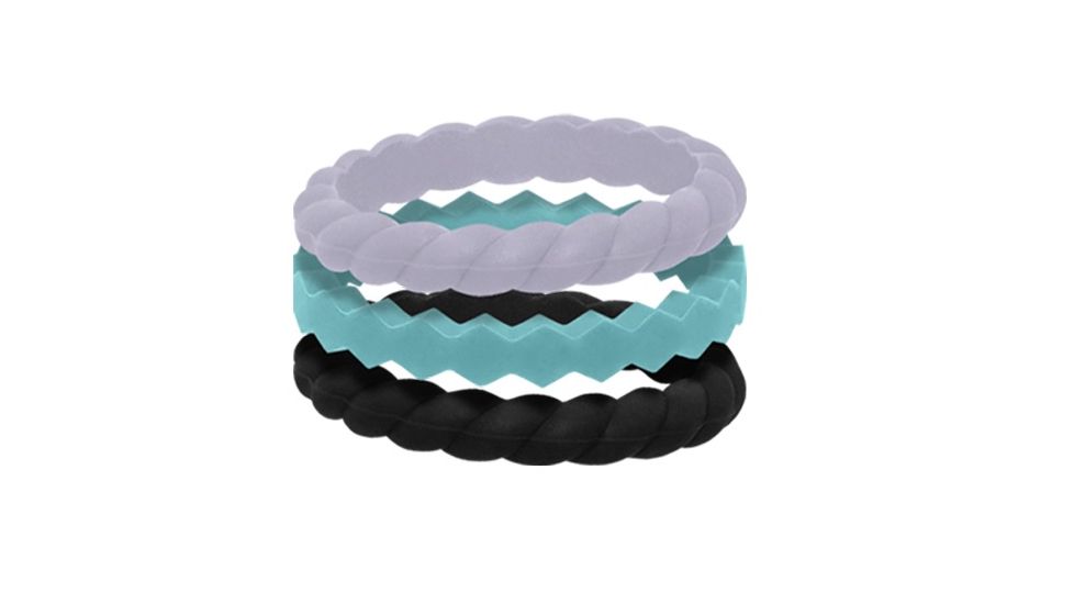 QALO Womens Stackable Collection Silicone Ring / Set A, Mixed Colors