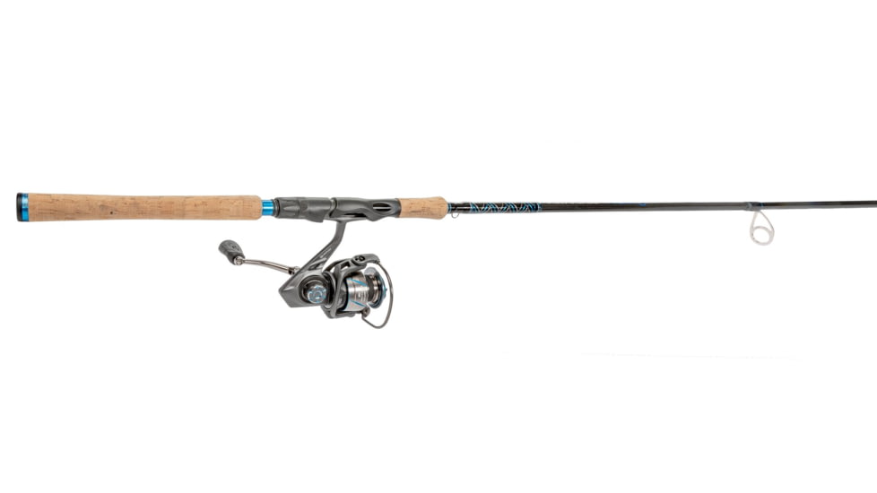 Quantum Benchmark Spinning Reel and Rod Combo, 7ft, 1-PC, Light, Fast Rod, Graphite Composite Blank, SZ 2500 Reel, 5+1 Bearings, 6.2-1 Ratio, Silver/Blue, BK2500701L612.P2