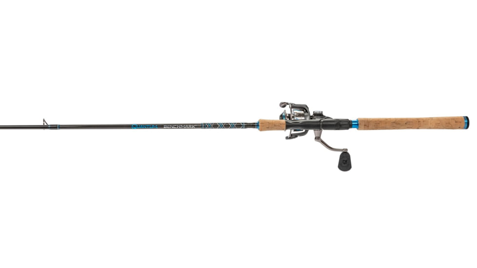 Quantum Benchmark Spinning Reel and Rod Combo, 7ft, 1-PC, Light, Fast Rod, Graphite Composite Blank, SZ 2500 Reel, 5+1 Bearings, 6.2-1 Ratio, Silver/Blue, BK2500701L612.P2