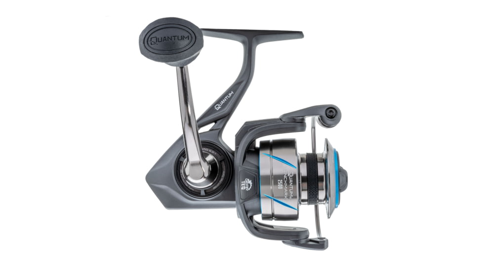 Quantum Benchmark Spinning Reel and Rod Combo, 7ft, 1-PC, Light, Fast Rod, Graphite Composite Blank, SZ 2500 Reel, 5+1 Bearings, 6.2-1 Ratio, Silver/Blue, BK2500701L612.P2