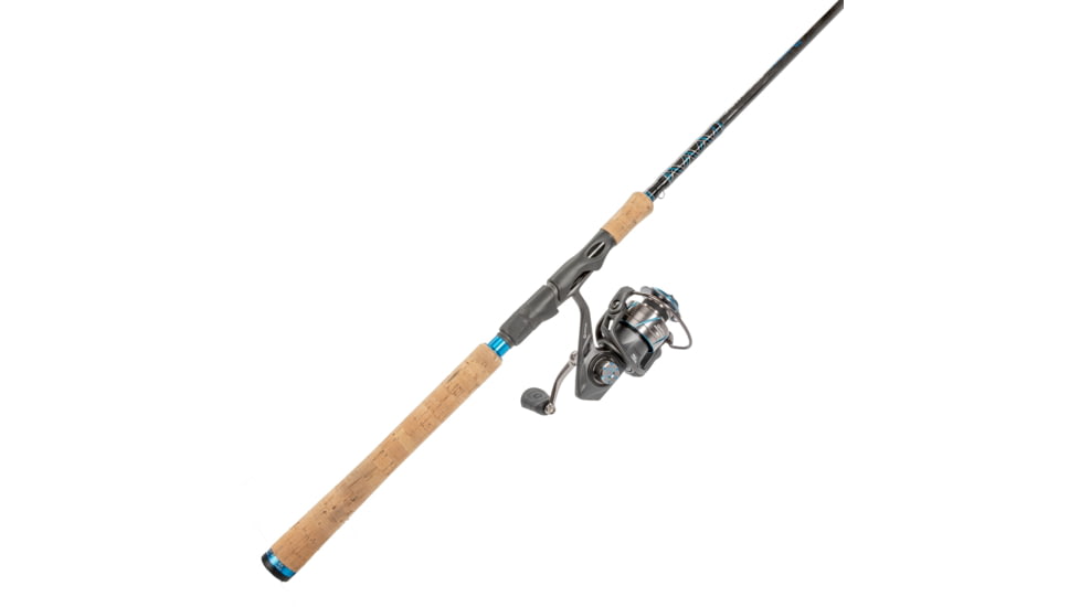 Quantum Benchmark Spinning Reel and Rod Combo, 7ft, 1-PC, Medium-Light, Fast Rod, Graphite Composite Blank, SZ 3000 Reel, 5+1 Bearings, 6.2-1 Ratio, Silver/Blue, BK3000701ML815.P2