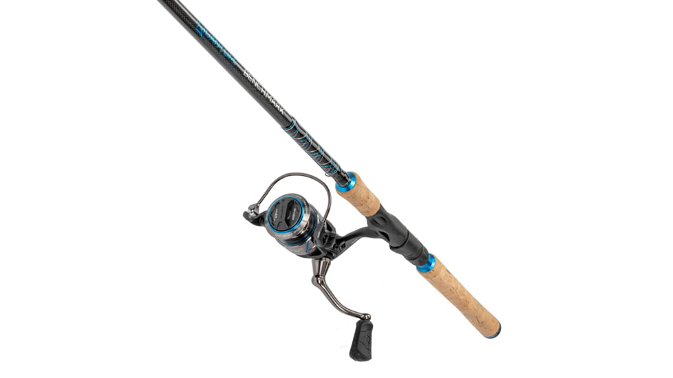 Quantum Benchmark Spinning Reel and Rod Combo, 7ft, 1-PC, Medium-Light, Fast Rod, Graphite Composite Blank, SZ 3000 Reel, 5+1 Bearings, 6.2-1 Ratio, Silver/Blue, BK3000701ML815.P2