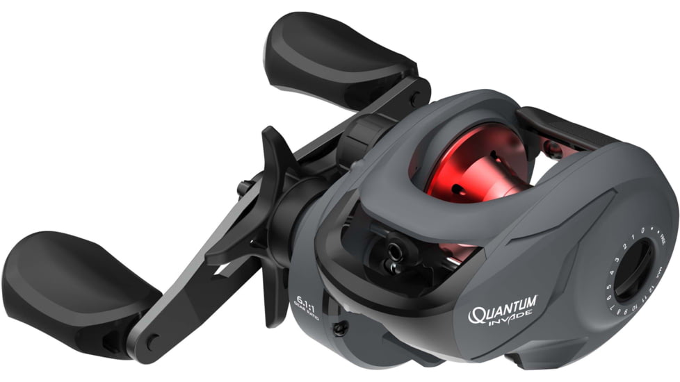 Quantum Invade Baitcast Reel, 6.1-1, 4+1, Right Hand, Dark Gray, INV100S.BX3