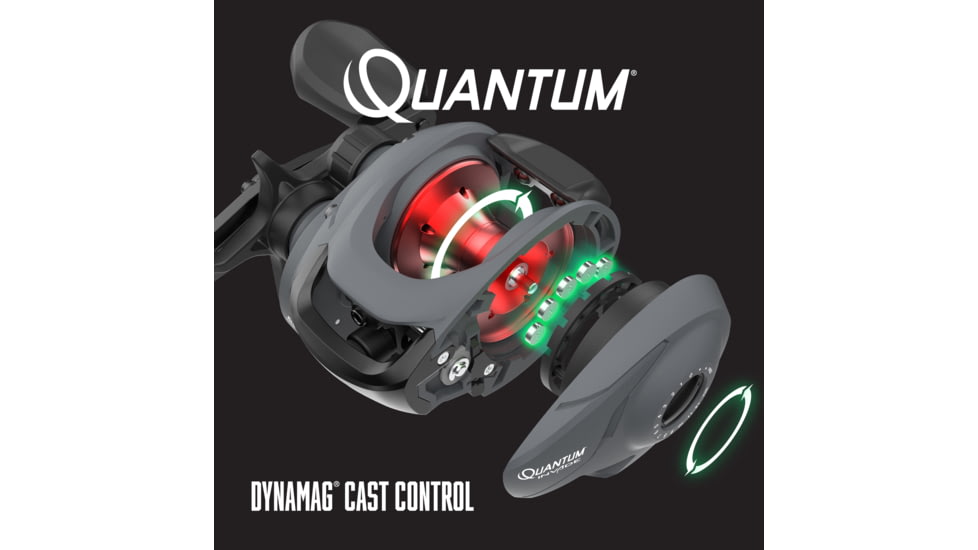 Quantum Invade Baitcast Reel, 6.1-1, 4+1, Left Hand, Dark Gray, INV101S.BX3