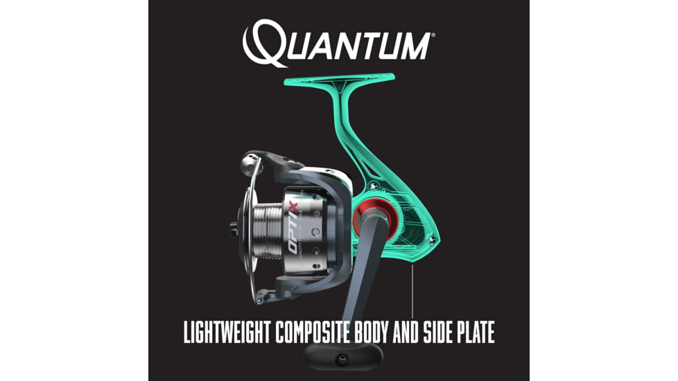 Quantum Optix Spinning Reel, 5.2-1, 3+1, Ambidextrous, Size 30, Silver, OP30D.BX3