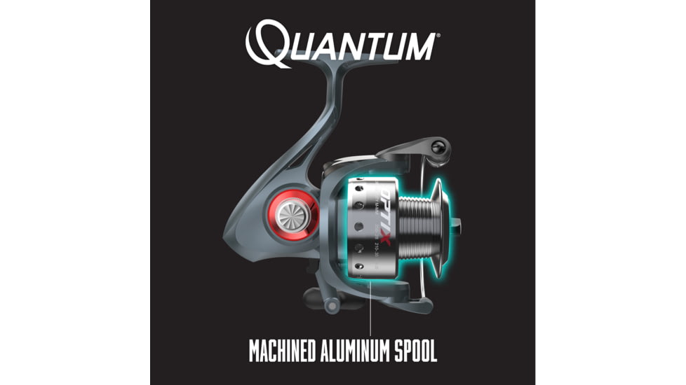 Quantum Optix Spinning Reel, 5.2-1, 3+1, Ambidextrous, Size 30, Silver, OP30D.BX3