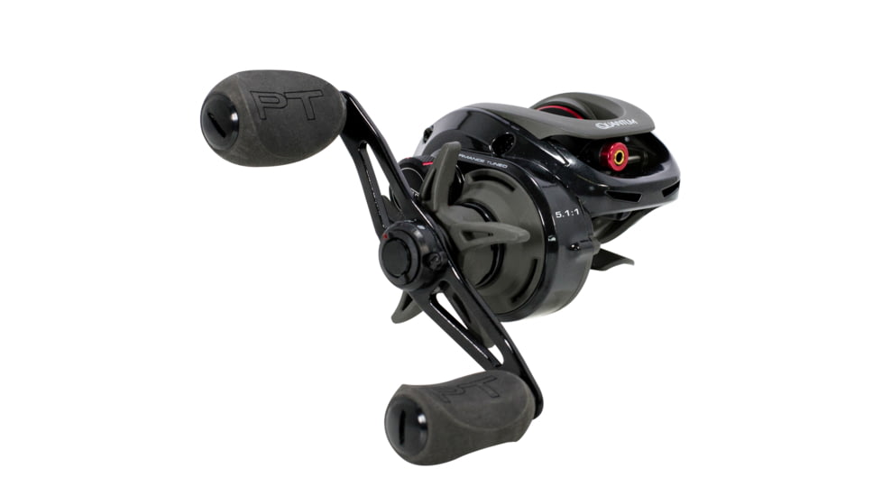 Quantum Smoke Baitcast Reel, SZ 100 Reel, RH Retrieve, Large EVA Handle Knobs and Continuous Anti-Reverse Clutch, 10+1 Bearings, 5.1-1 Ratio, Black, SM100PPT.BX2