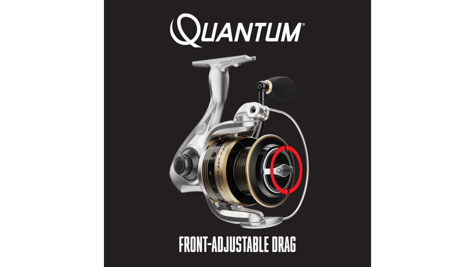 Quantum Strategy Spinning Reel, 5.2-1, 5+1, Ambidextrous, Size 40, Silver/Gold, SR40A.BX3