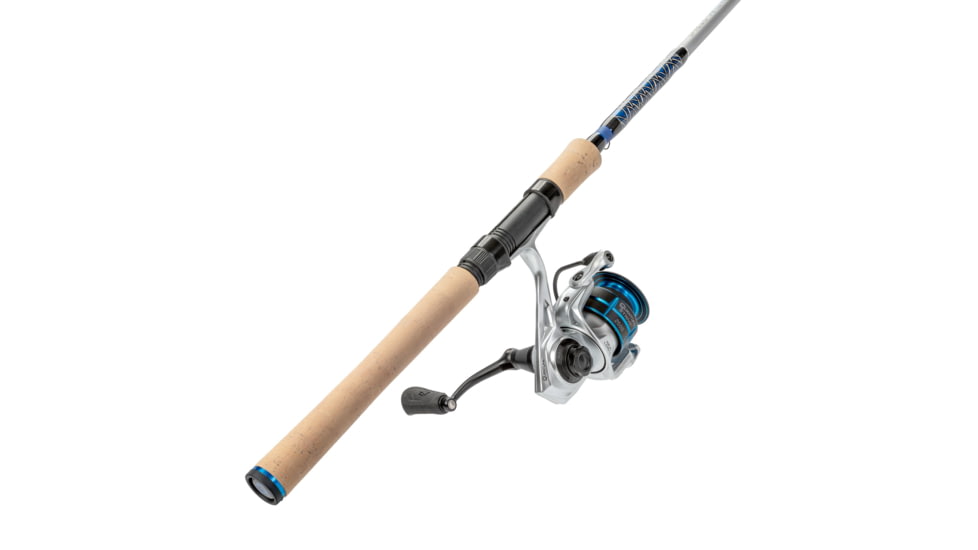 Quantum Strive Spinning Reel and Rod Combo, 7ft, 1-PC, Light, Fast Rod, Graphite Composite Blank, SZ 2500 Reel, 4+1 Bearings, 6.2-1 Ratio, Silver/Blue, SV2500701L612.P2