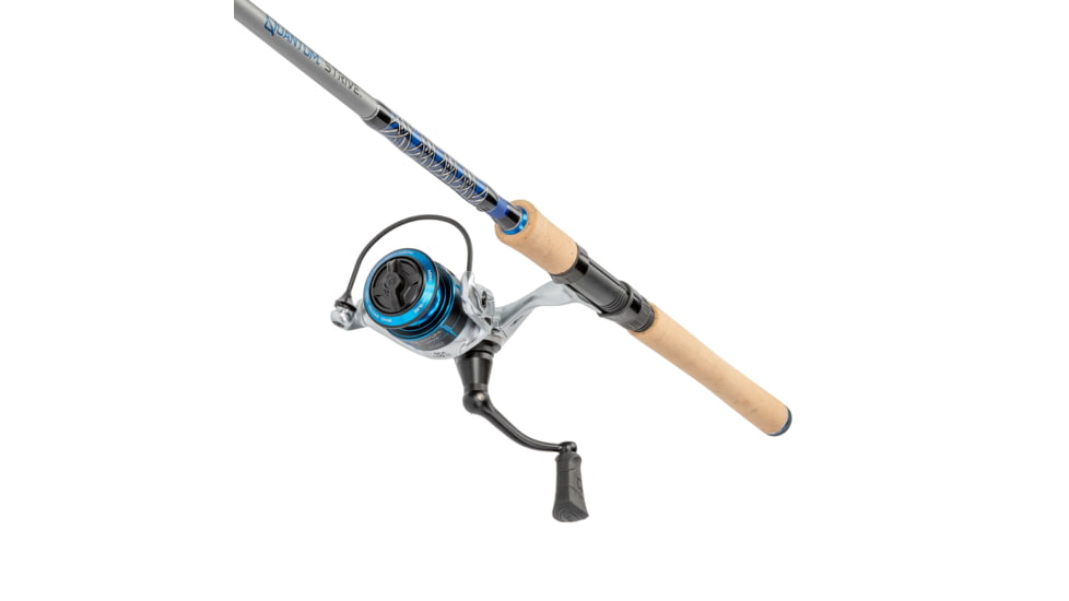 Quantum Strive Spinning Reel and Rod Combo, 7ft, 1-PC, Light, Fast Rod, Graphite Composite Blank, SZ 2500 Reel, 4+1 Bearings, 6.2-1 Ratio, Silver/Blue, SV2500701L612.P2