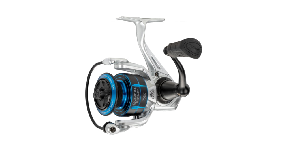 Quantum Strive Spinning Reel and Rod Combo, 7ft, 1-PC, Light, Fast Rod, Graphite Composite Blank, SZ 2500 Reel, 4+1 Bearings, 6.2-1 Ratio, Silver/Blue, SV2500701L612.P2