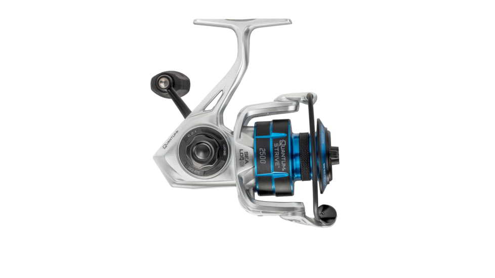 Quantum Strive Spinning Reel and Rod Combo, 7ft, 1-PC, Light, Fast Rod, Graphite Composite Blank, SZ 2500 Reel, 4+1 Bearings, 6.2-1 Ratio, Silver/Blue, SV2500701L612.P2