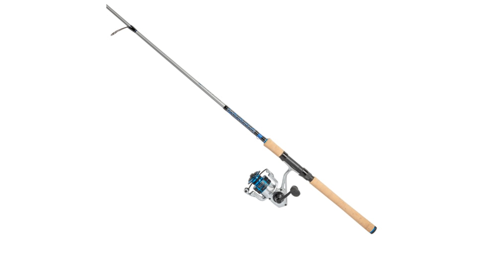 Quantum Strive Spinning Reel and Rod Combo, 7ft, 1-PC, Light, Fast Rod, Graphite Composite Blank, SZ 2500 Reel, 4+1 Bearings, 6.2-1 Ratio, Silver/Blue, SV2500701L612.P2