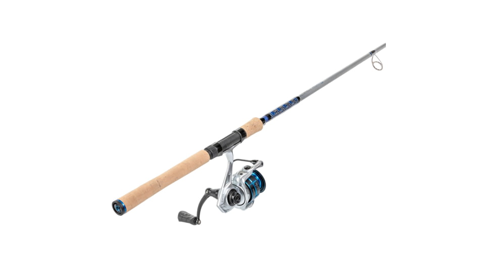 Quantum Strive Spinning Reel and Rod Combo, 7ft, 1-PC, Medium-Light, Fast Rod, Graphite Composite Blank, SZ 3000 Reel, 4+1 Bearings, 6.2-1 Ratio, Silver/Blue, SV3000701ML815.P2