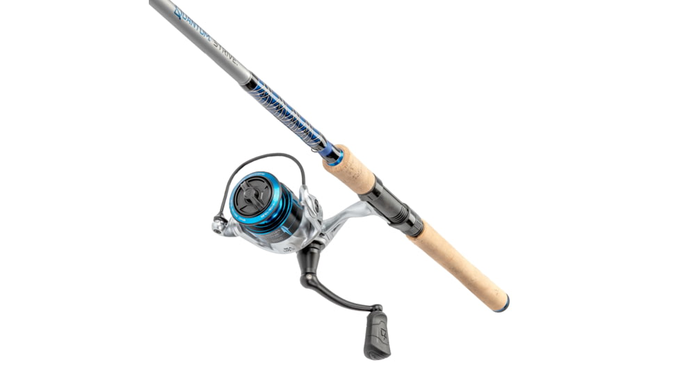 Quantum Strive Spinning Reel and Rod Combo, 7ft, 1-PC, Medium-Light, Fast Rod, Graphite Composite Blank, SZ 3000 Reel, 4+1 Bearings, 6.2-1 Ratio, Silver/Blue, SV3000701ML815.P2