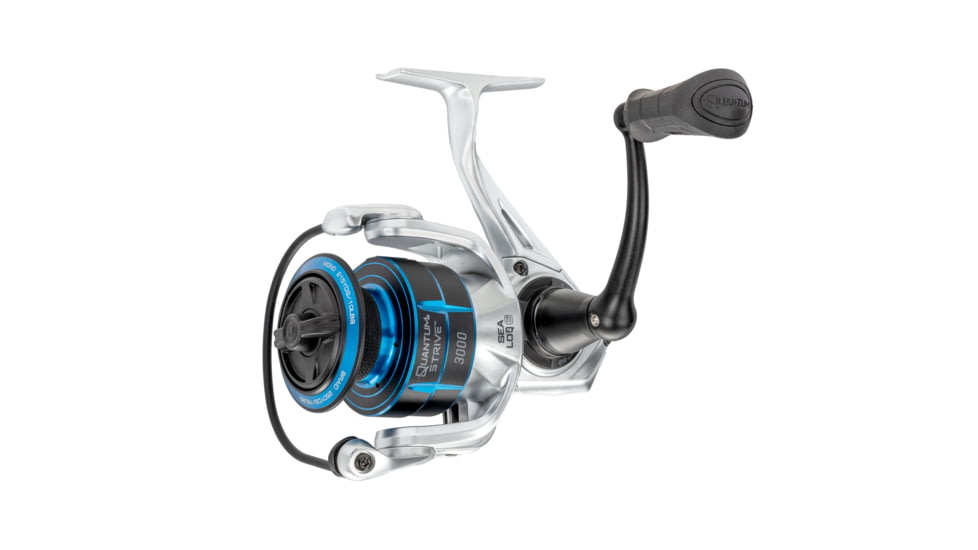 Quantum Strive Spinning Reel and Rod Combo, 7ft, 1-PC, Medium-Light, Fast Rod, Graphite Composite Blank, SZ 3000 Reel, 4+1 Bearings, 6.2-1 Ratio, Silver/Blue, SV3000701ML815.P2