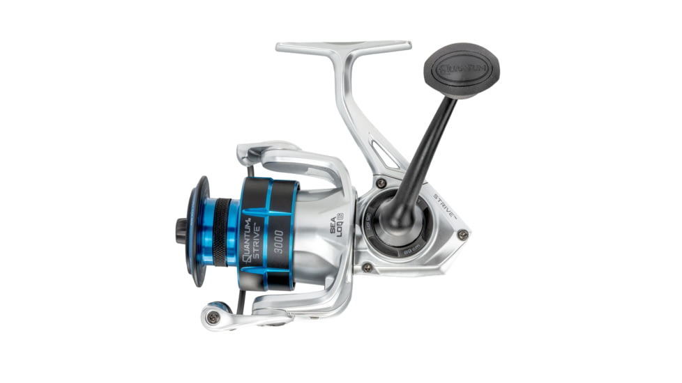 Quantum Strive Spinning Reel and Rod Combo, 7ft, 1-PC, Medium-Light, Fast Rod, Graphite Composite Blank, SZ 3000 Reel, 4+1 Bearings, 6.2-1 Ratio, Silver/Blue, SV3000701ML815.P2