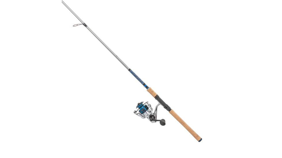 Quantum Strive Spinning Reel and Rod Combo, 7ft, 1-PC, Medium-Light, Fast Rod, Graphite Composite Blank, SZ 3000 Reel, 4+1 Bearings, 6.2-1 Ratio, Silver/Blue, SV3000701ML815.P2