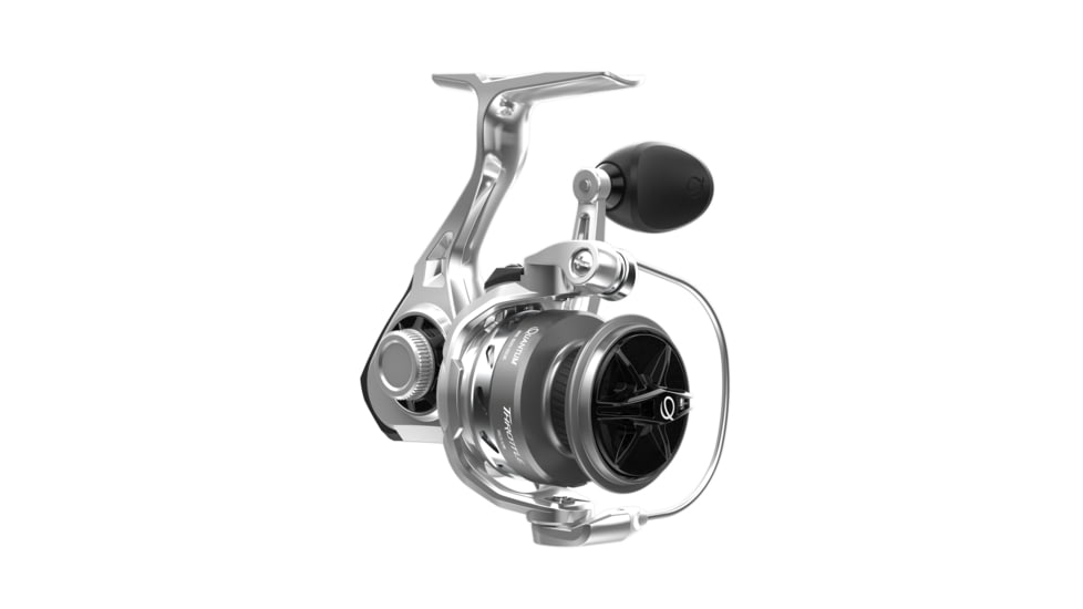Quantum Throttle Spinning Reel, SZ 10 Reel, Stainless Steel Bail Wire, Dura-Lok Anti-Reverse Clutch, Oversized Non-Slip Handle Knob, 10 + 1 Ball Bearings, 5.2-1 Ratio, Silver, TH10C.BX3