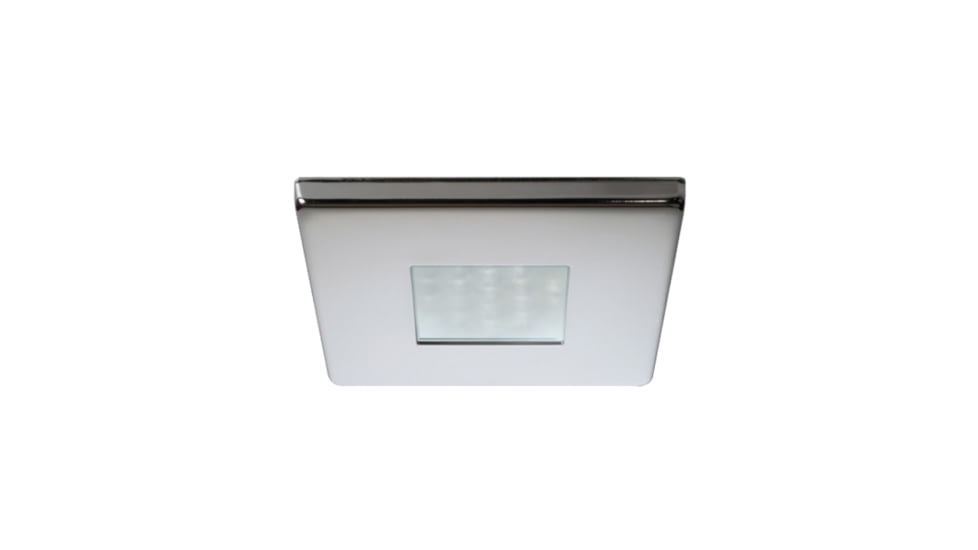 Quick Edwin C Downlight 2W LED Square Light w/ Square Stainless Bezel, IP66, Screw Mounted, Warm White, FAMP3432X02CA00