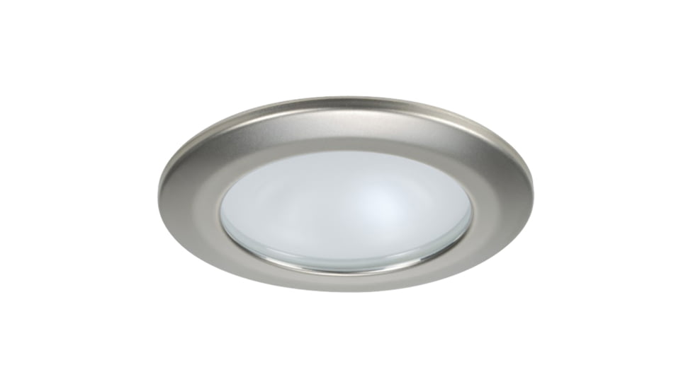Quick Kor XP Downlight 4W LED Round Light w/ Round Satin Bezel, IP66, Spring Mounted, Warm White, FAMP 3252S02CA00