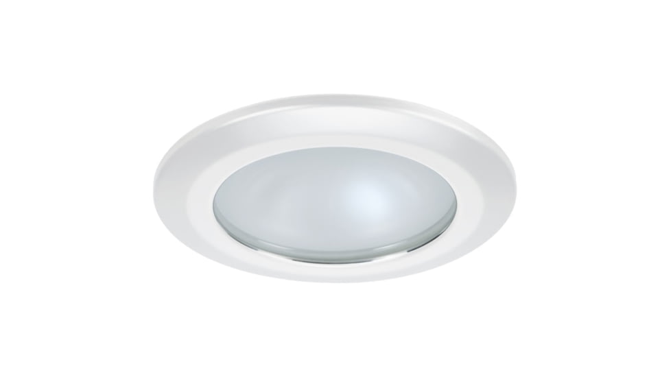Quick Kor XP Downlight 4W LED Round Light w/ Round White Bezel, IP66, Spring Mounted, Daylight, FAMP3252B01CA00
