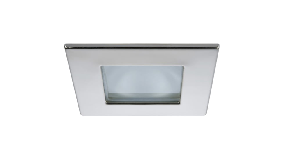 Quick Marina XP Downlight 4W LED Round Light w/ Square Stainless Bezel, IP66, Screw Mounte, Warm White, FAMP3002X02CA00